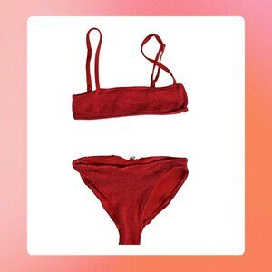 You Swim Poise Standard Waist Two Piece Swimsuit in Crimson Red